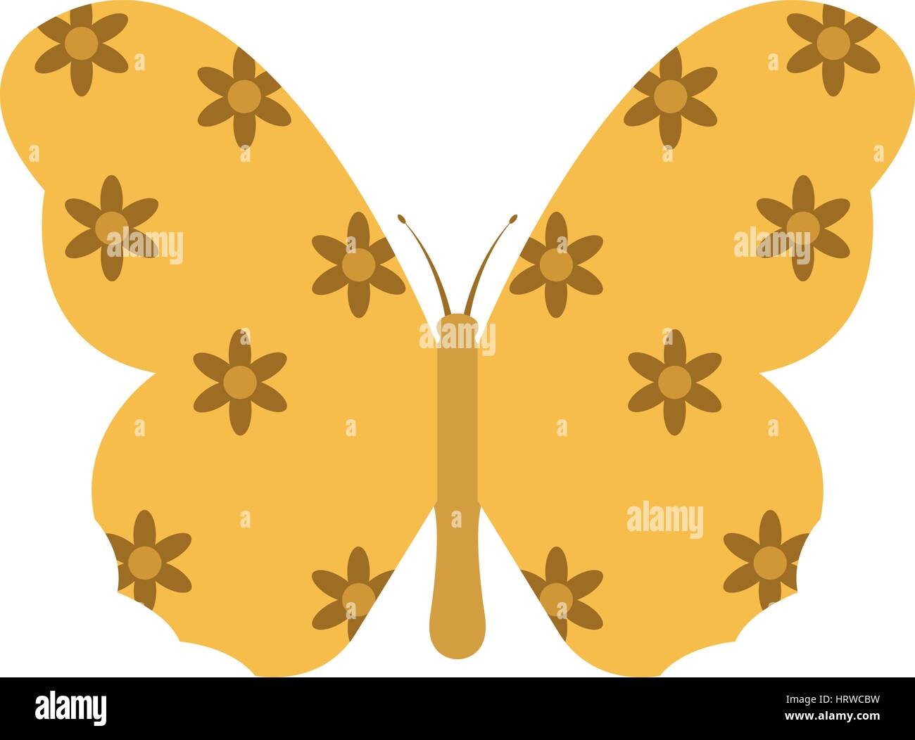 Schmetterling-Symbol auf weißem Grund in Vektor dargestellt Stock Vektor