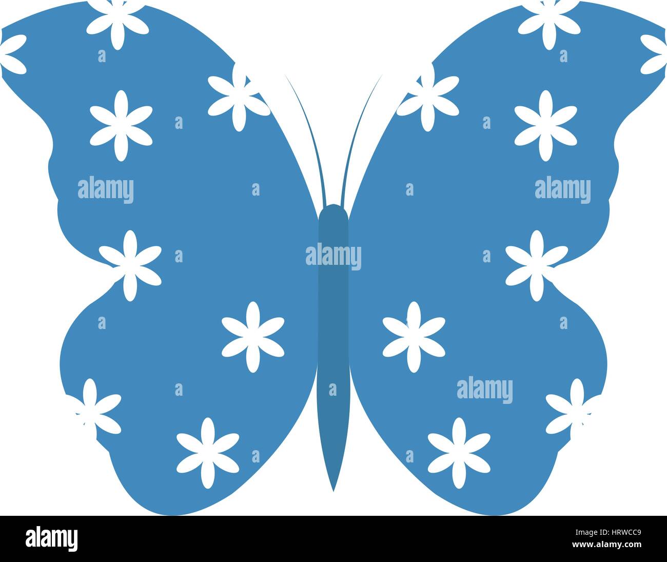 Schmetterling-Symbol auf weißem Grund in Vektor dargestellt Stock Vektor