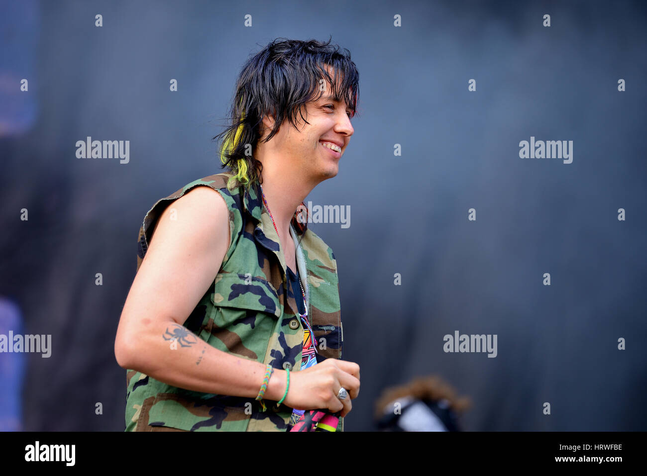 BARCELONA - 29 Mai: Julian Casablancas und The Voidz (Band) in Konzert im Primavera Sound Festival 2015 am 29. Mai 2015 in Barcelona, Spanien. Stockfoto
