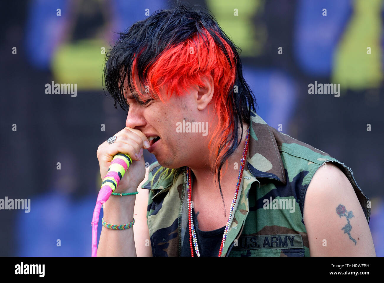 BARCELONA - 29 Mai: Julian Casablancas und The Voidz (Band) in Konzert im Primavera Sound Festival 2015 am 29. Mai 2015 in Barcelona, Spanien. Stockfoto