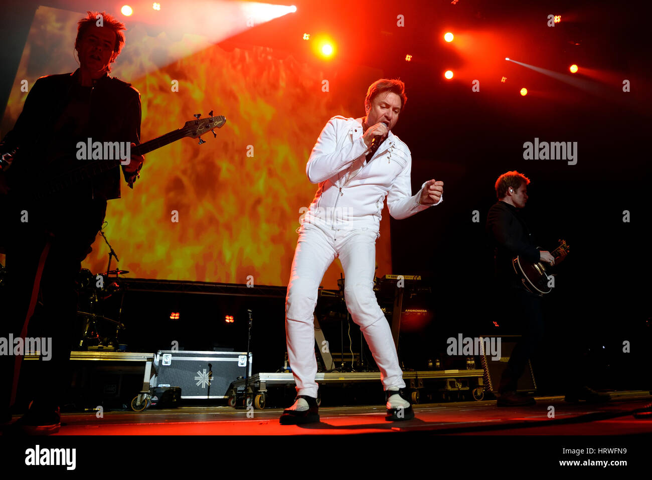 BARCELONA - 20 JUN: Duran Duran (pop-Band) live-Performance beim Sonar Festival am 20. Juni 2015 in Barcelona, Spanien. Stockfoto