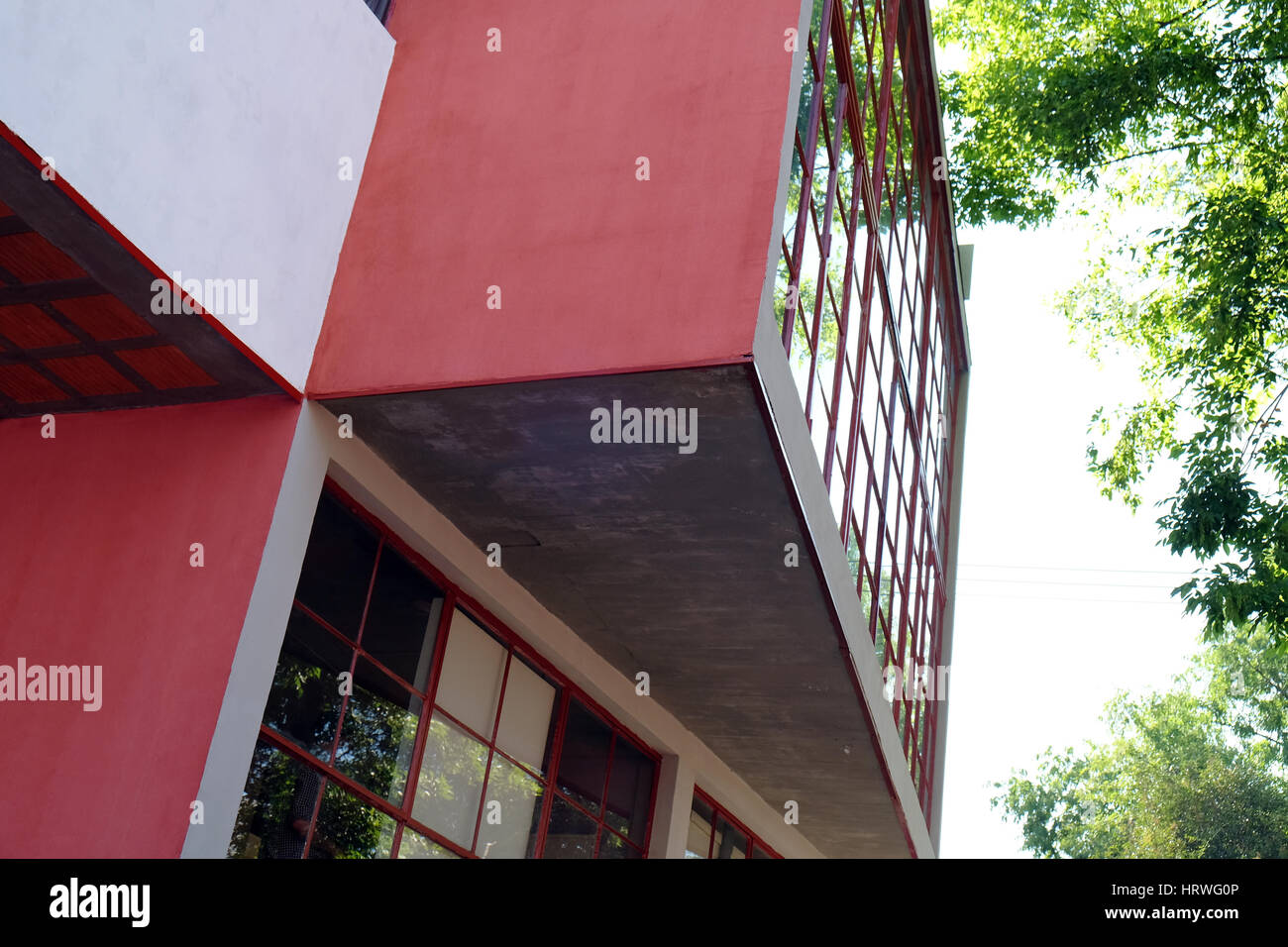 Äußere des Hauses Studio Museum von Diego Rivera und Frida Kahlo, Colonia San Angel Inn, Alvaro Obregon, Mexiko DF. Stockfoto