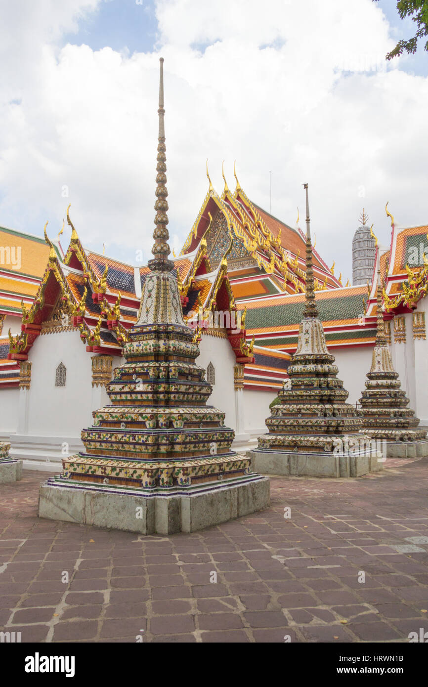 Stupas im Wat Pho, Bangkok, Thailand Stockfoto