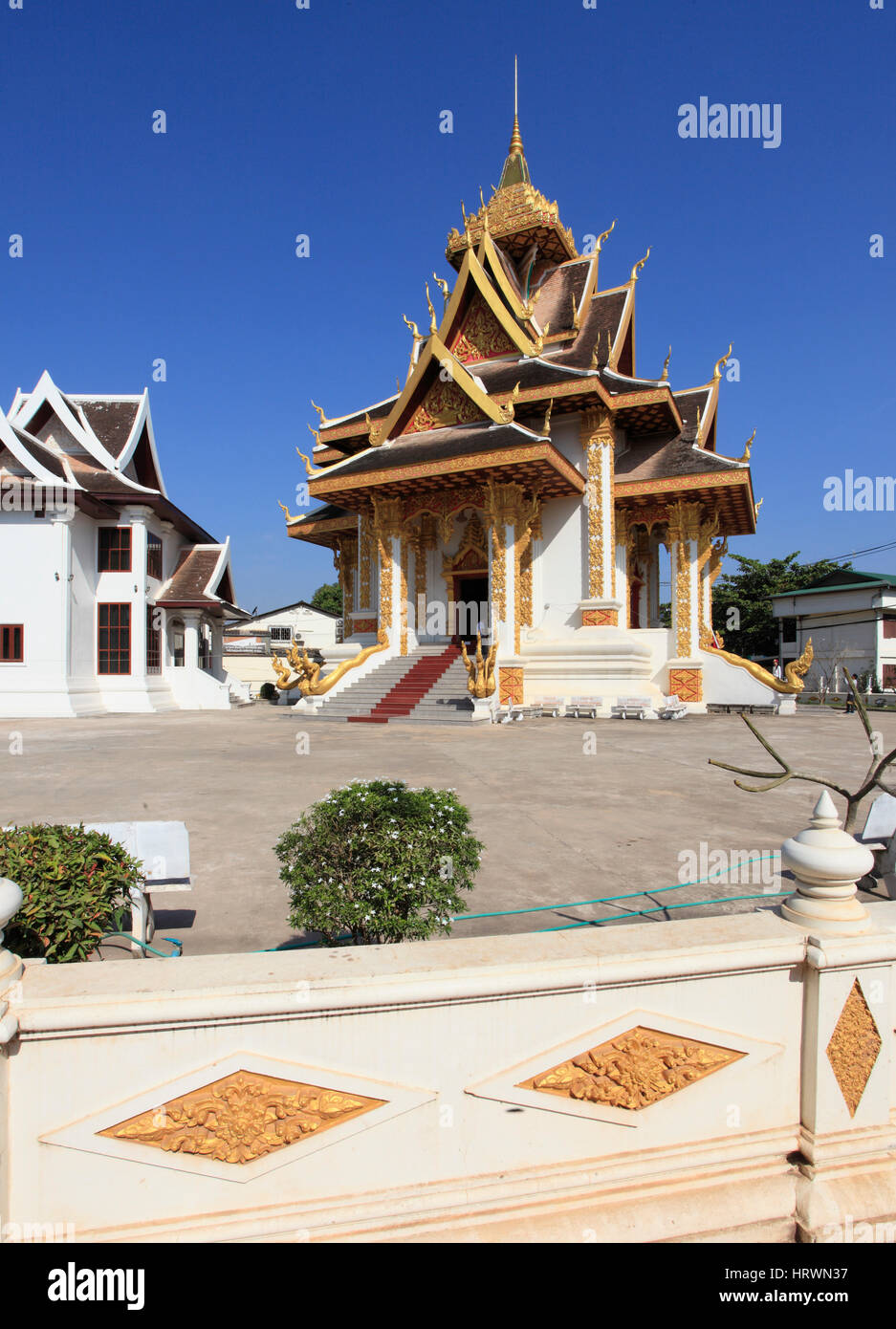 Laos, Vientiane, Stadtpfosten, Schrein, Stockfoto