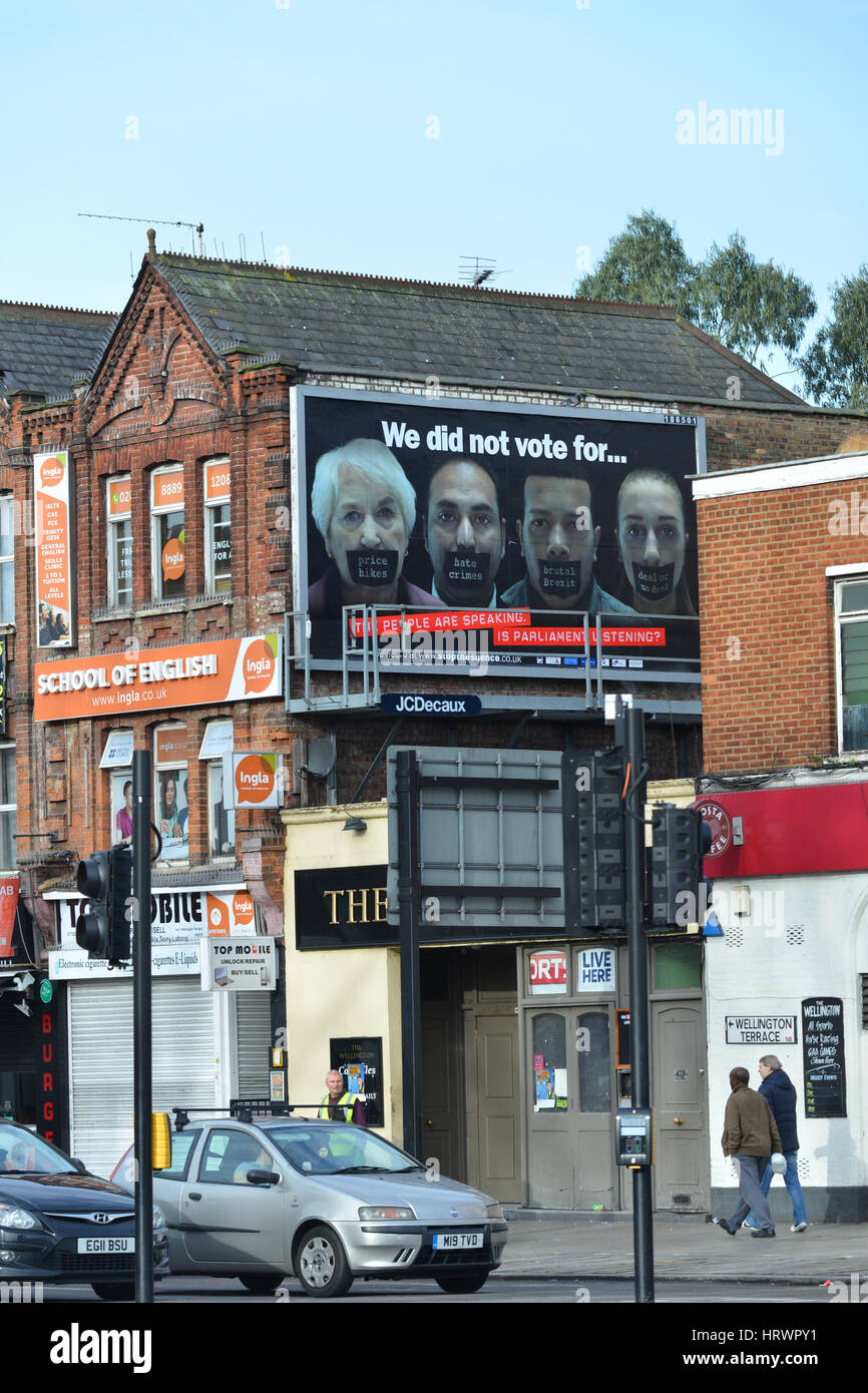 London, UK. März 2017. Die Stille, anti-schwer Brexit Kampagne zu stoppen Stockfoto