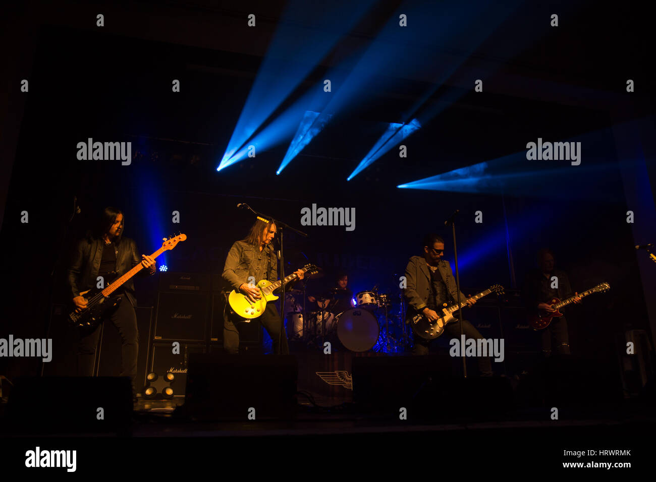 Wrexham, UK. 3. März 2017. Black StarRider treten bei William Aston Hall, Wrexham, UK. Kredit Ceridwen Hughes/Alamy Live-Nachrichten Stockfoto