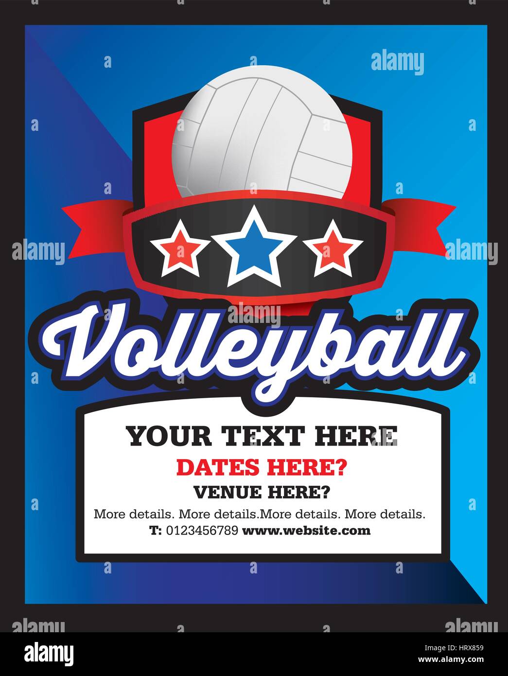 Volleyball Vektor ClipArt-bearbeitbare Anzeige oder poster Stock Vektor