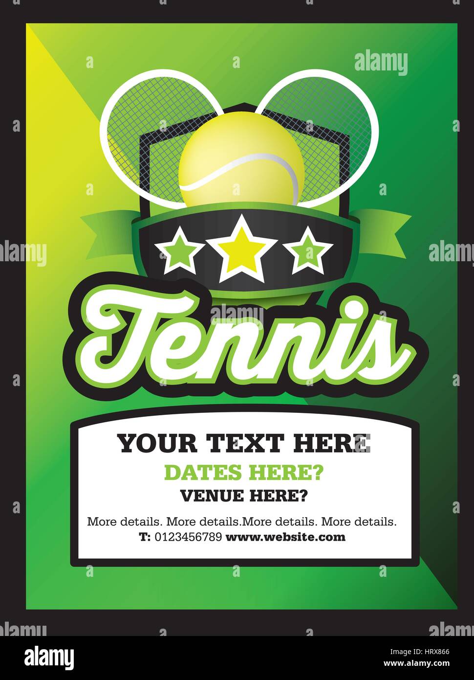 Plakat Ad Werbung, Marketing oder Promotion-Flyer für ein Tennis-Club oder eine Veranstaltung Stock Vektor