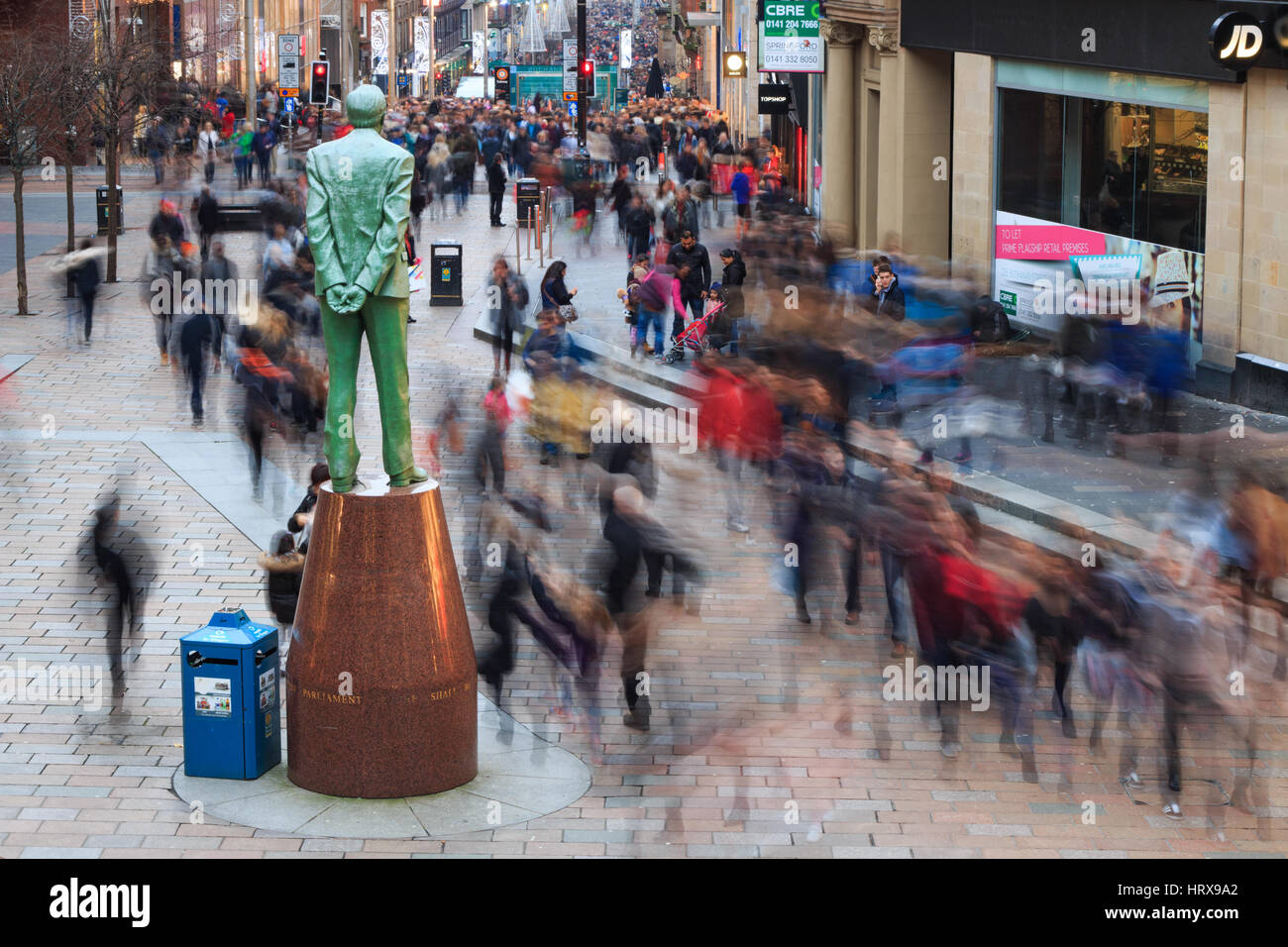 Donald Dewar Statue Buchanan Street Glasgow Stockfoto