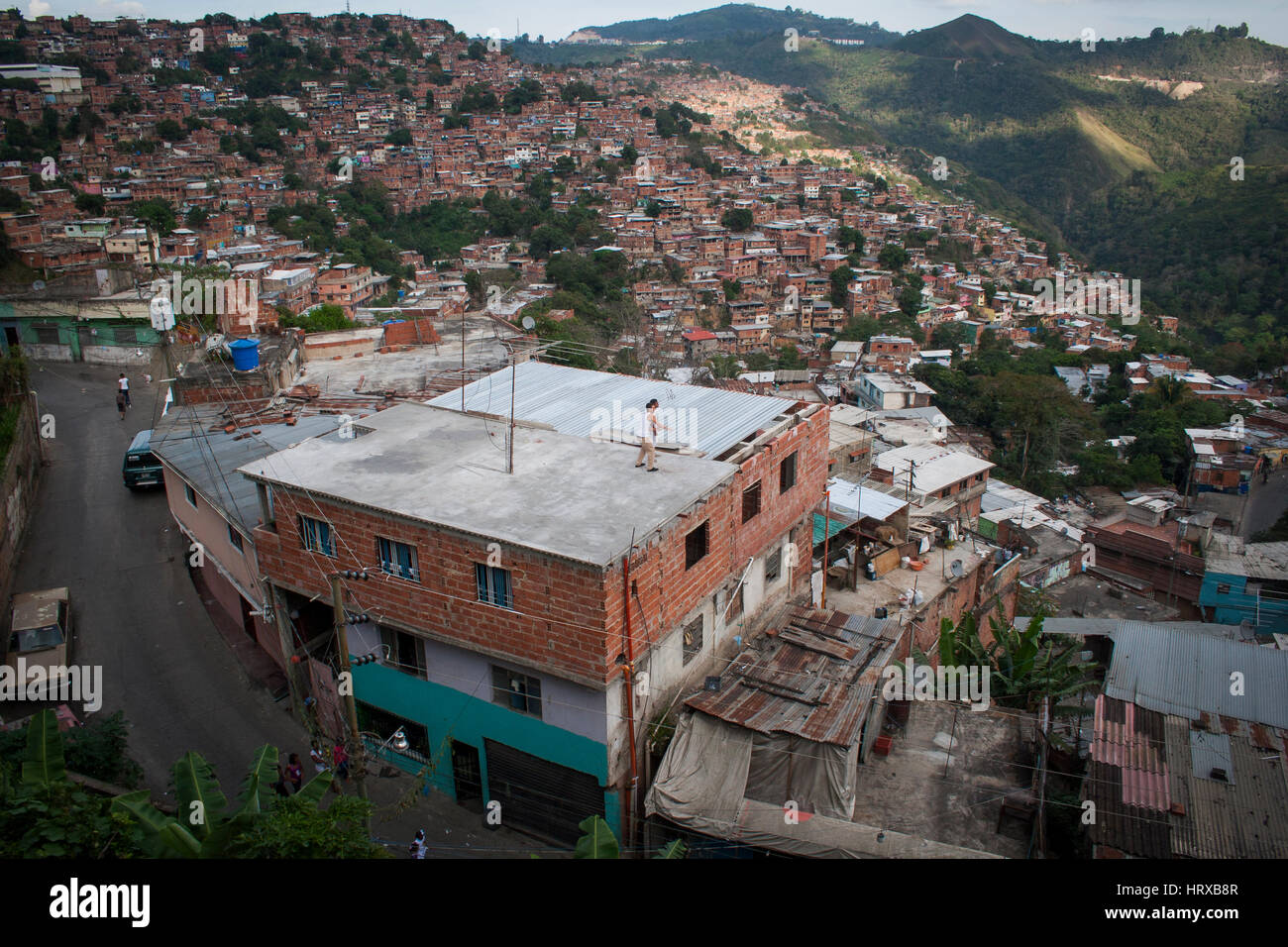 Venezuela, Caracas, Petare, Miranda, 06.04.2012. Slums in El Nazareno Nachbarschaft in Petare. Stockfoto