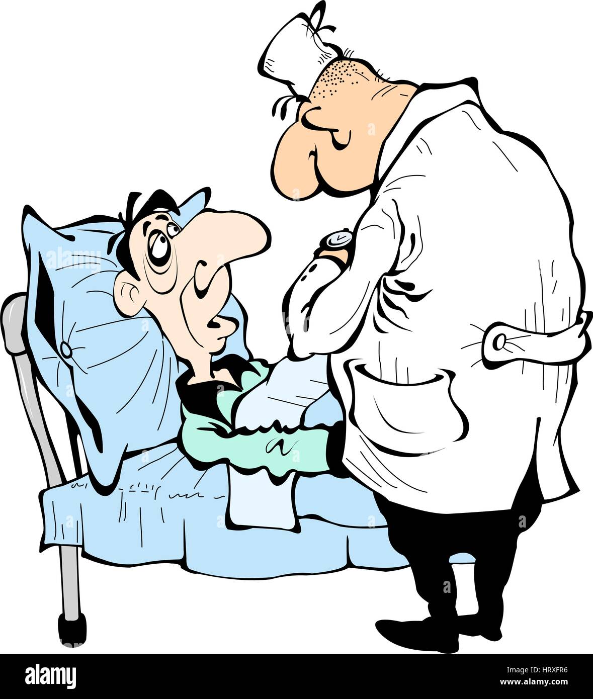 Cartoon Arzt Und Patient Im Krankenhaus Isoliert Auf Weissem Hintergrund Stock Vektorgrafik Alamy