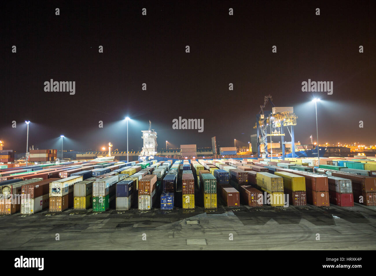 Grangemouth Containerterminal Stockfoto