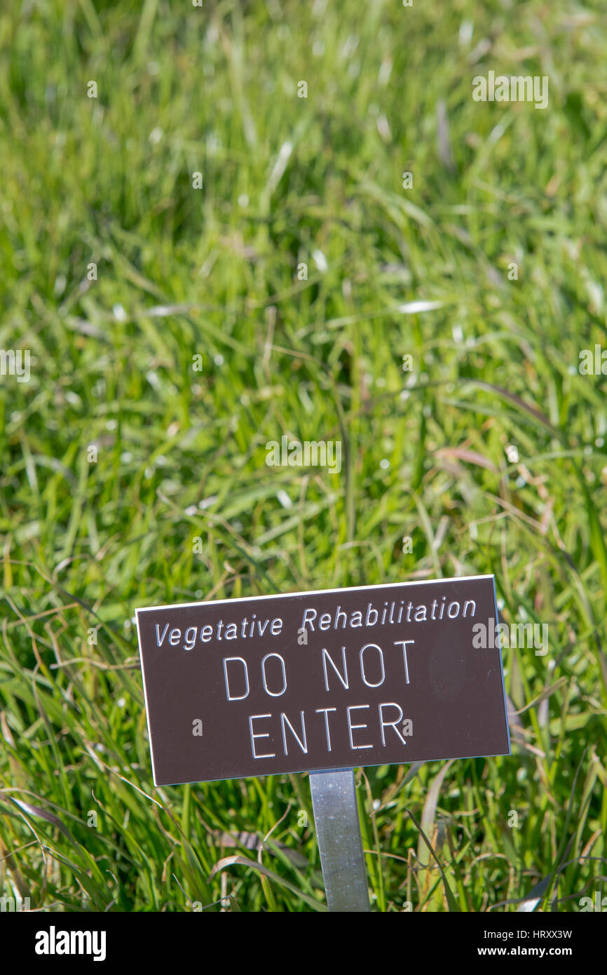 Vegetativen Reha-Bereich geben Sie kein Zeichen Stockfoto