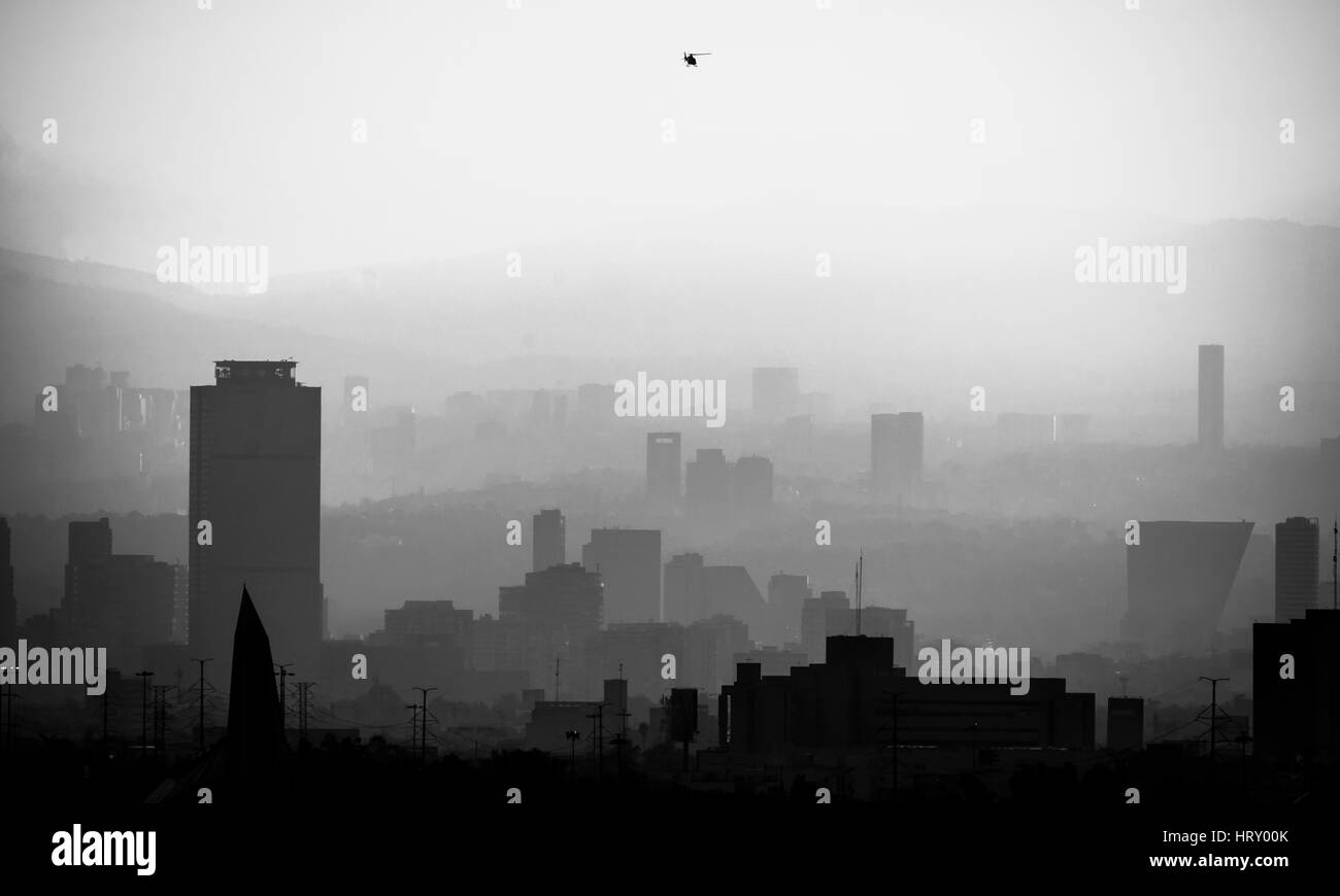 Smog in Mexiko-Stadt Stockfoto