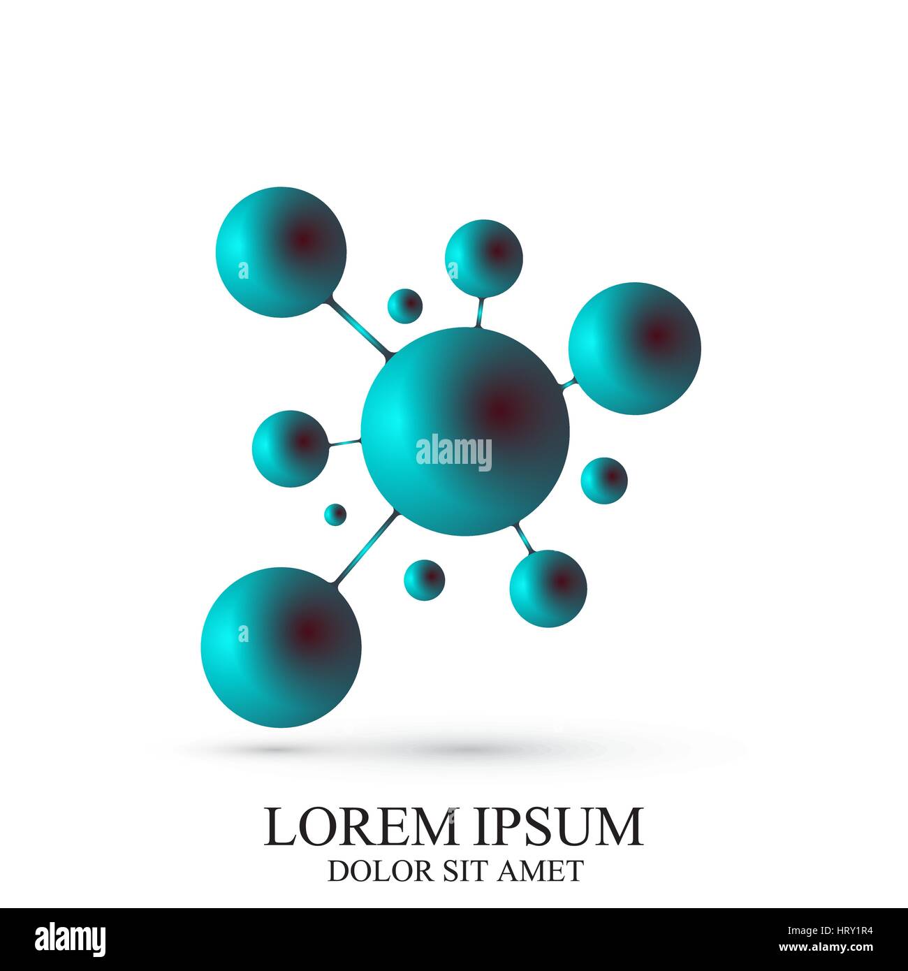 3D Logo Symbol Dna und Molekül. Vektor-Logo Vorlage für Medizin, Wissenschaft, Technik, Chemie, Biotechnologie. Stock Vektor