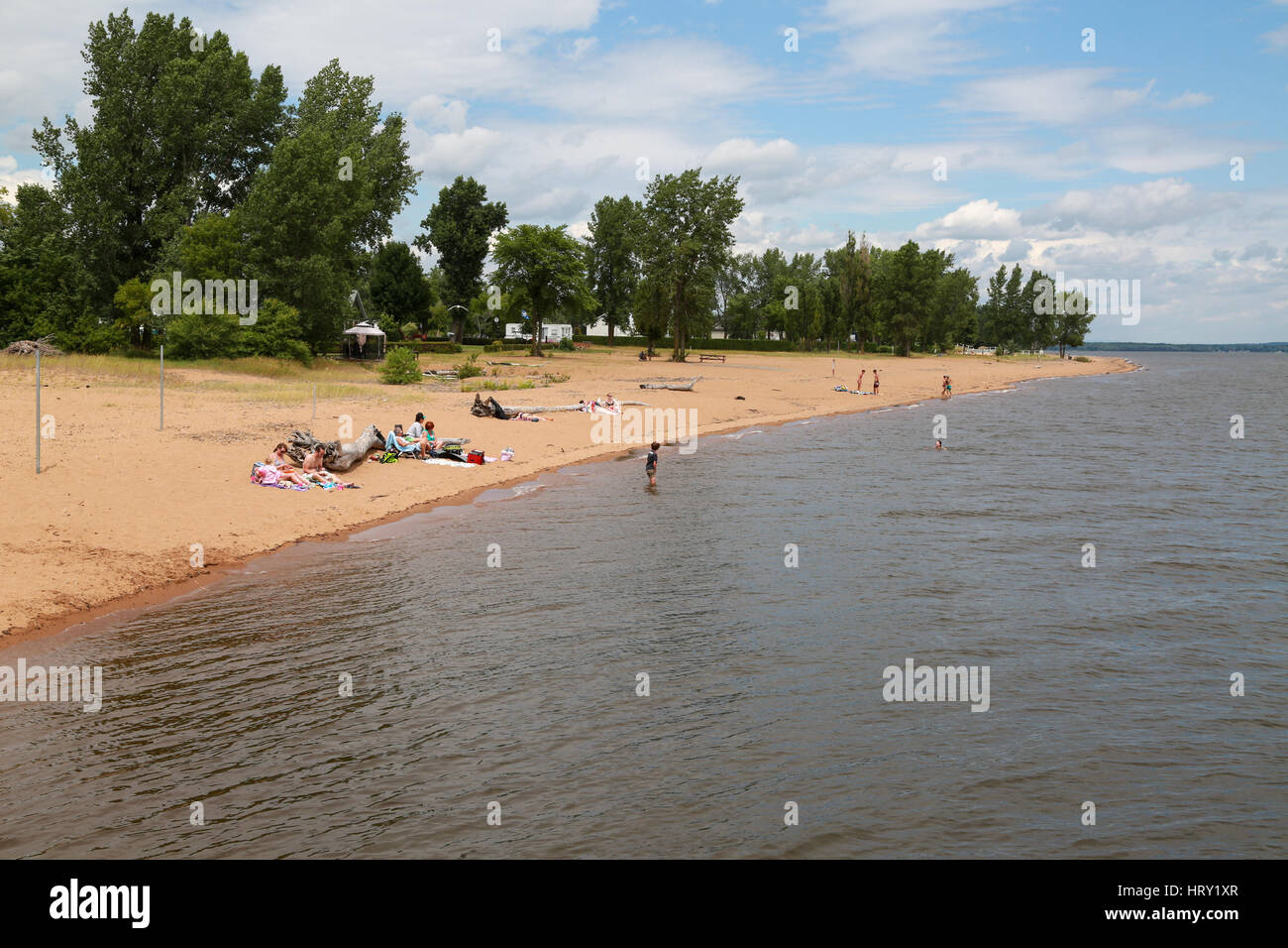 Batiscan Strand am St.-Lorenz-Strom Stockfoto