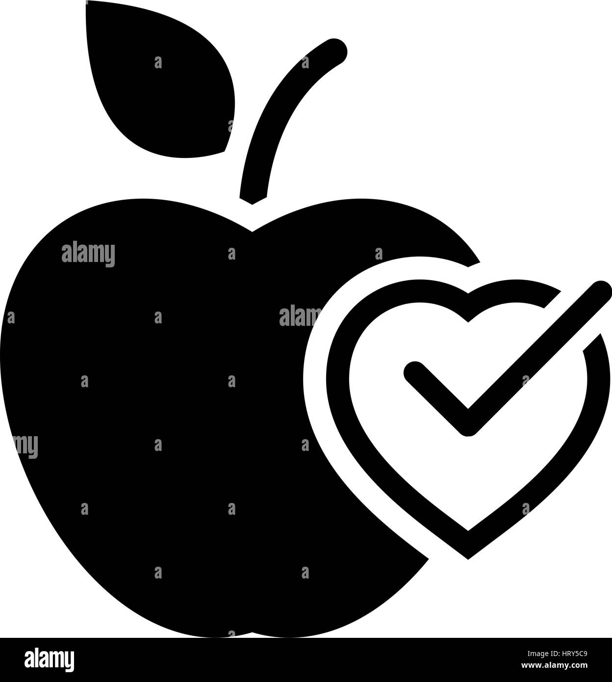 Gesund essen-Symbol. Flaches Design. Stock Vektor