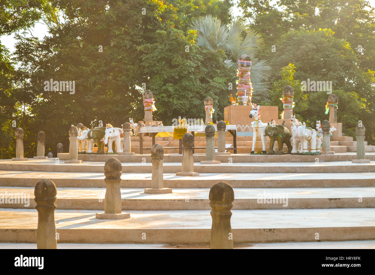 Chiang Rai, Thailand - 1. Oktober 2016: Wat Phra dieses Doi Chom Thong. Sadu Mueang, Nabel oder Omphalos der Stadt Stockfoto