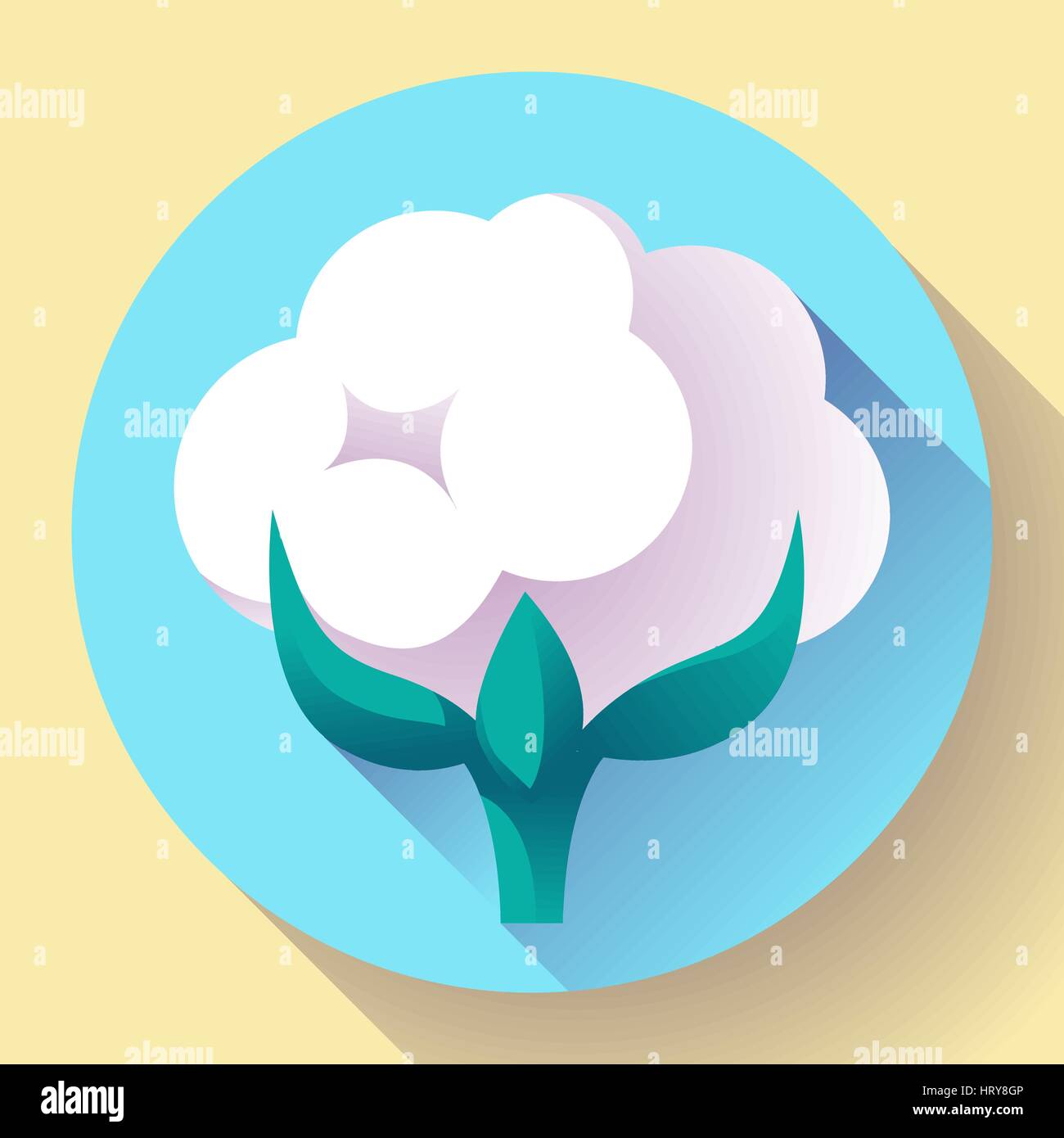 Flache Baumwolle Icon Vektor Stock Vektor