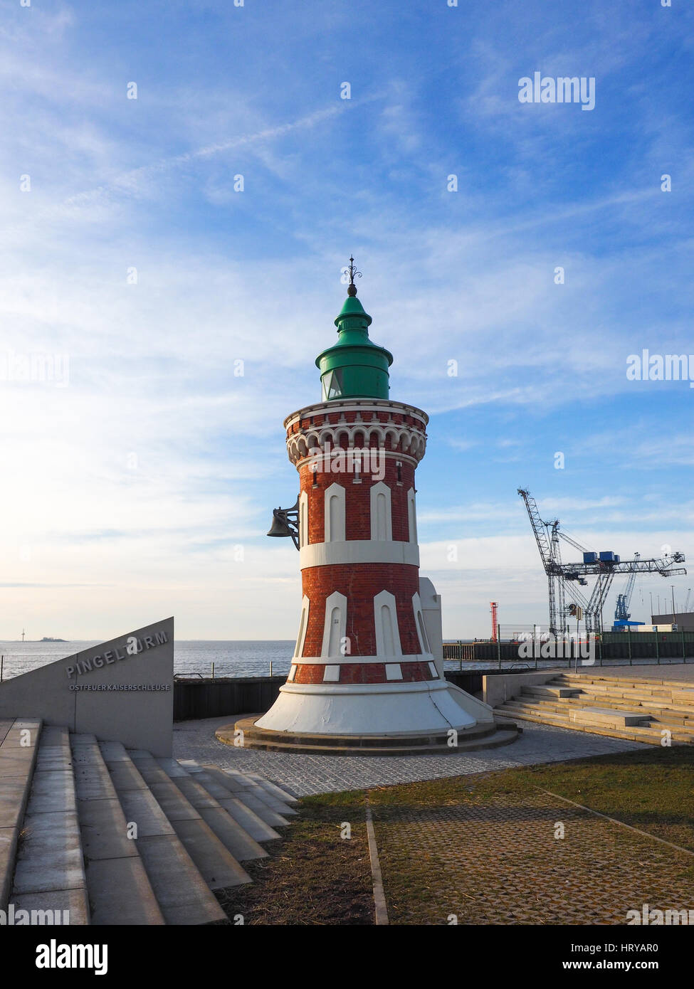 Leuchtturm Pingelturm Bremerhaven, Deutschland Stockfoto