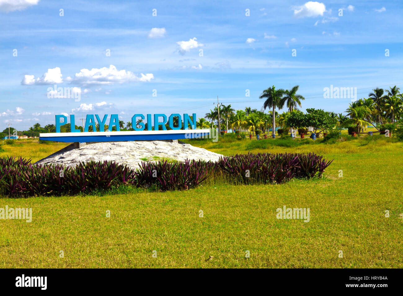 Willkommen Sie im historischen Playa Giron, Schweinebucht, Kuba. Stockfoto
