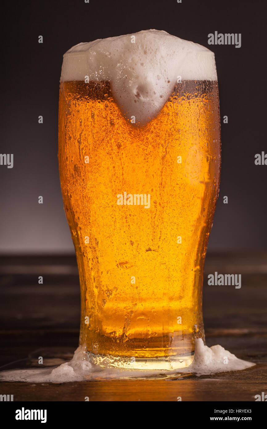 Frisches kühles Bier in einem Pint Glasstudio fotografiert in hohem Detailgrad 5 Stockfoto