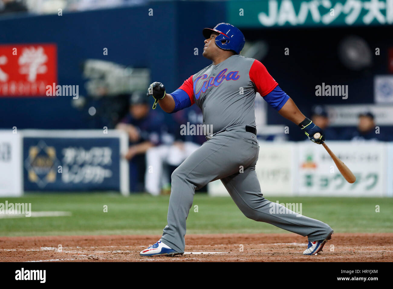 Alfredo Despaigne (CUB), 5. März 2017 - Baseball: 2017 World Baseball Classic Exhibithion Spiel zwischen Seibu Lions - Kuba im Kyocera Dome Osaka in Osaka, Japan.  (Foto von Yohei Osada/AFLO SPORT) Stockfoto