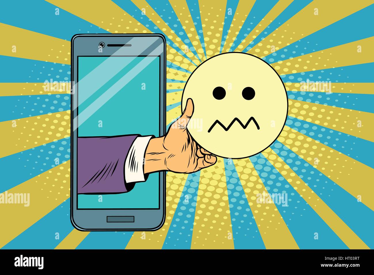 Skepsis Emoji Emoticons in smartphone Stock Vektor