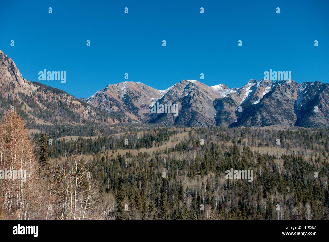 Mehrere von den hohen Gipfeln Kolorados San-Juan-Gebirge. Stockfoto