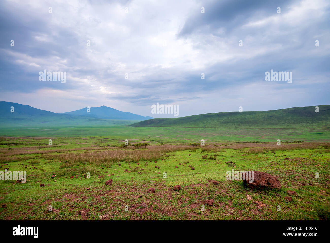 Landschaft in Tansania, Depression in der Nähe von Ngorongoro Stockfoto Landschaft in Tansania, Depression in der Nähe von Ngorongoro Stockfoto