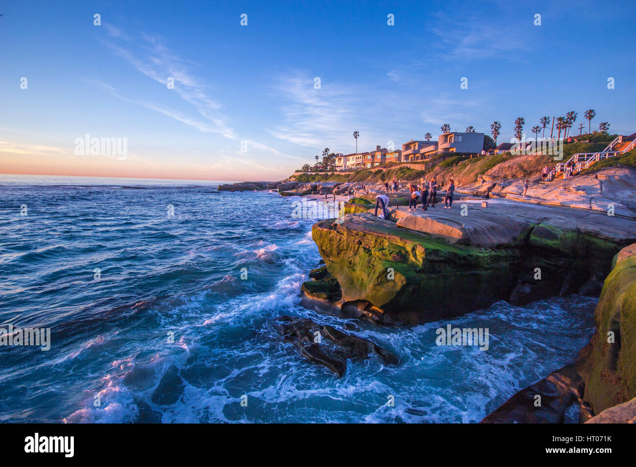 San Diego, wo Sie Surfen den Pazifischen Ozean genießen können. Tolles Wetter erstaunlichste & freundliche Menschen. Stockfoto