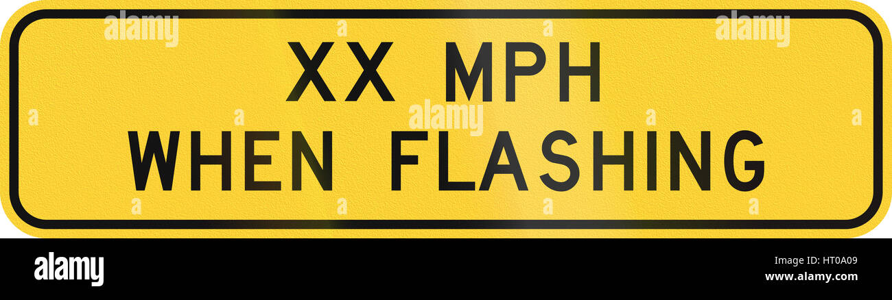 Straßenschild in den US-Bundesstaat Texas - XX km/h beim Flashen verwendet. Stockfoto