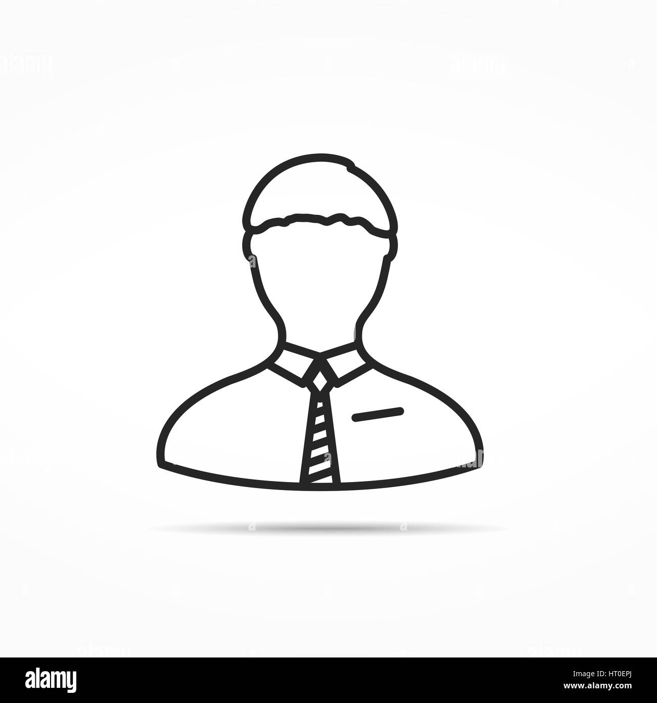 Mensch oder Geschäftsmann oder Büro Arbeiter Liniensymbol, eps10 Vektorgrafik Stockfoto