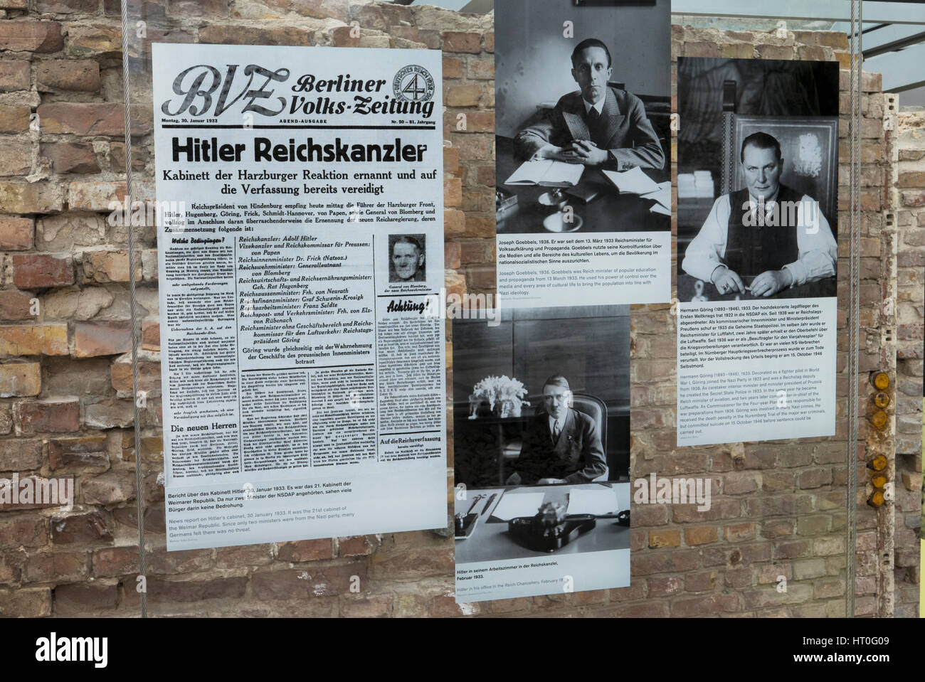 "Topographie des Terrors" eine dokumentarische Ausstellung auf dem Gelände der Gestapo, SS und Reichssicherheitshauptamt, Berlin, Deutschland Stockfoto