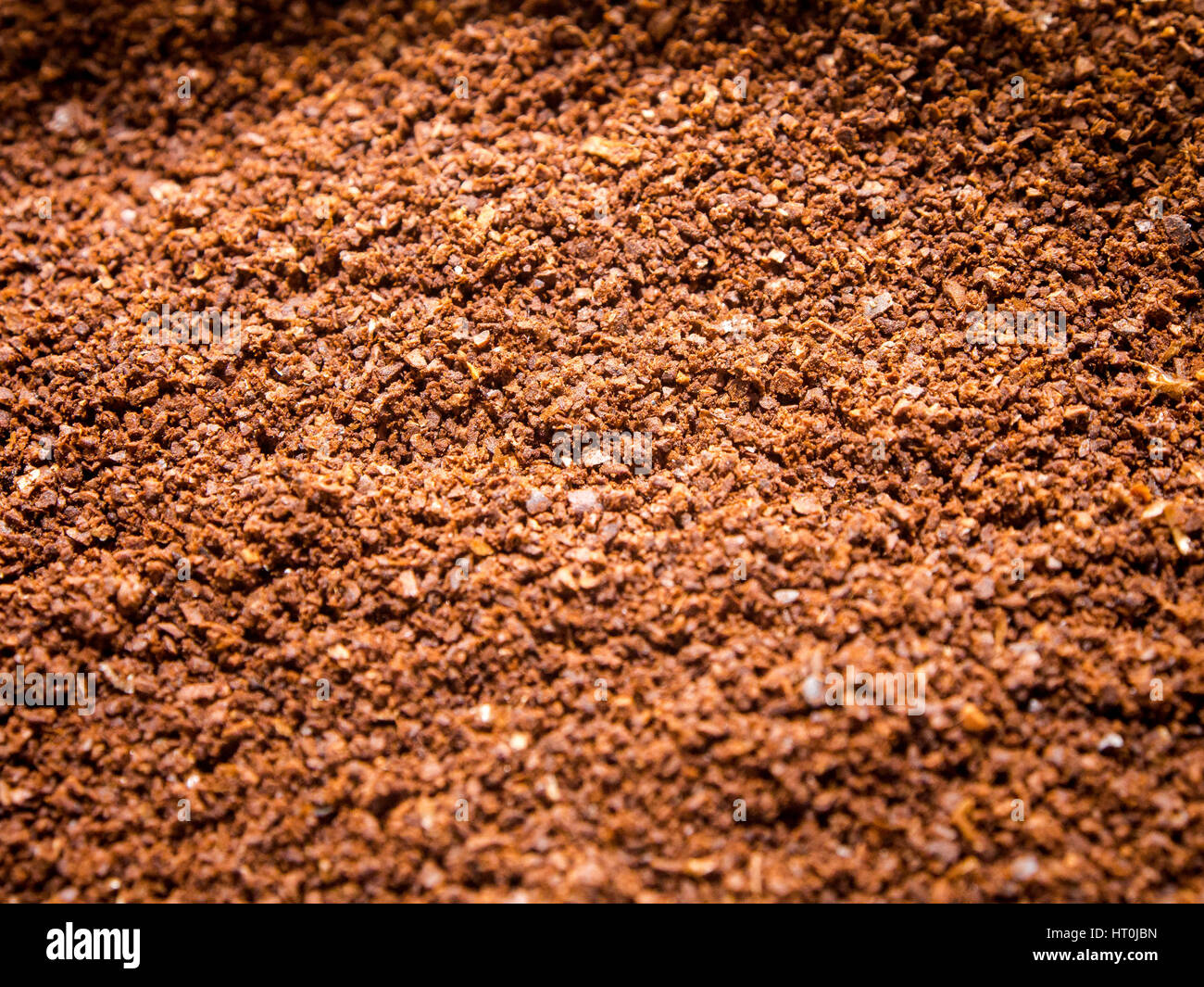 Eine Nahaufnahme von Filterkaffee Granulat Stockfoto