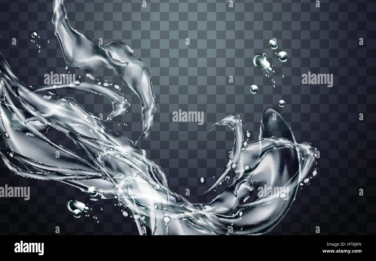 Wasser-Flow-Elemente, einsetzbar als Spezialeffekt, transparenten Hintergrund, 3d illustration Stock Vektor