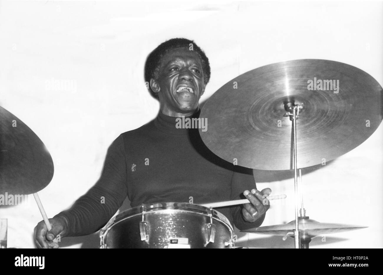 Art Blakey, Ronnie Scott, London, 1973.  Künstler: Brian O'Connor. Stockfoto