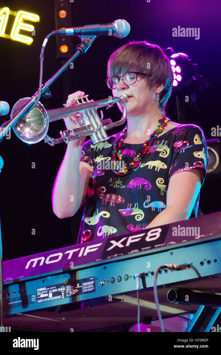Laura Jurd, Love Supreme Jazz Festival, Glynde Platz, East Sussex, 2015. Künstler: Brian O'Connor. Stockfoto