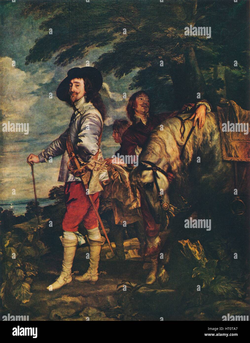 "Charles I auf der Jagd", c1635. Künstler: Anthony van Dyck. Stockfoto