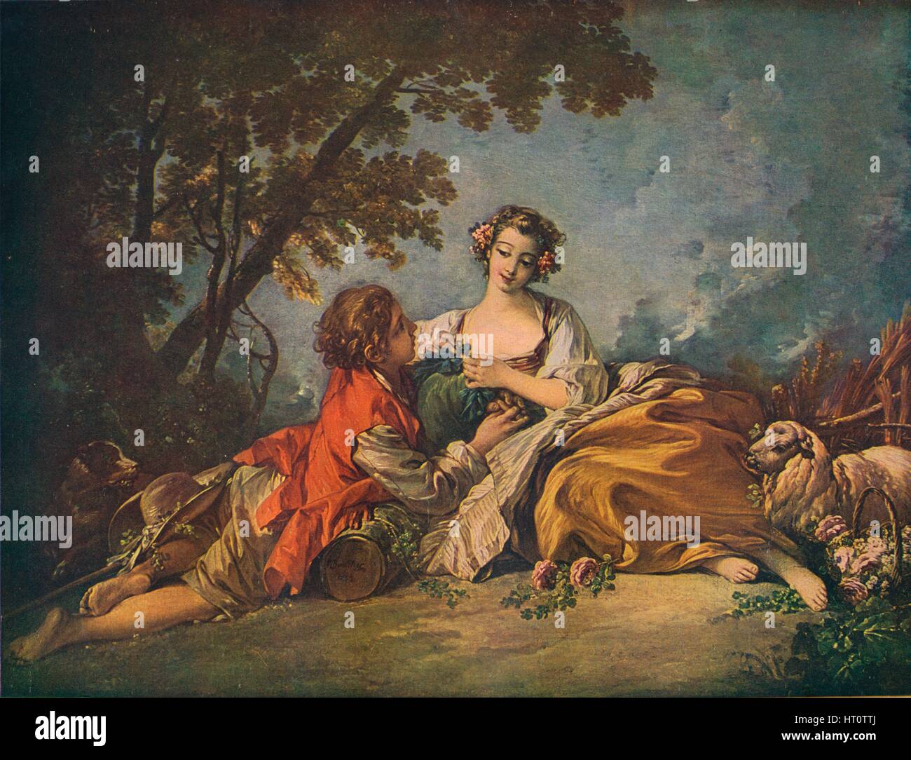 "Pastorale Thema", aus dem 18. Jahrhundert. Künstler: Francois Boucher. Stockfoto
