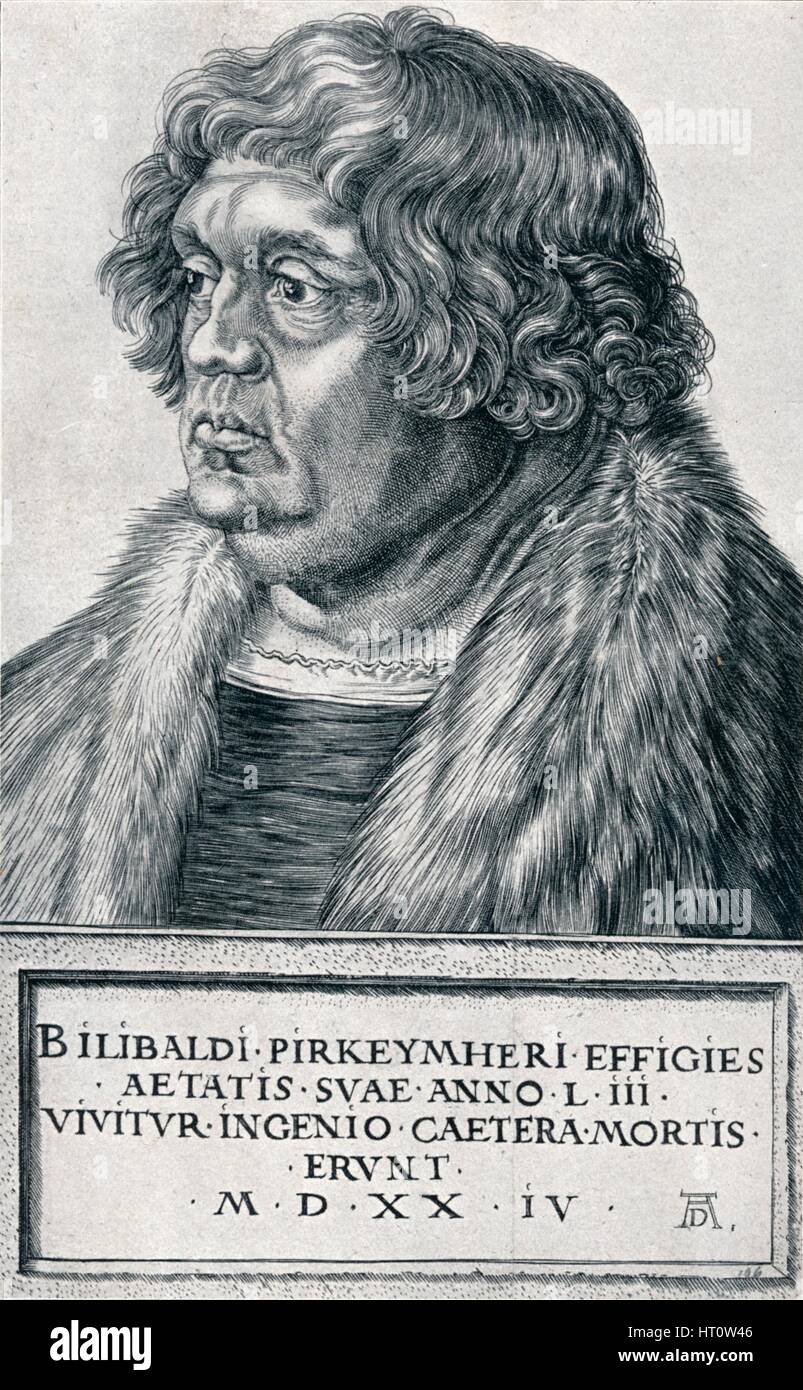 "Willibald Pirckheimer", 1524 (1906). Künstler: Albrecht Dürer. Stockfoto