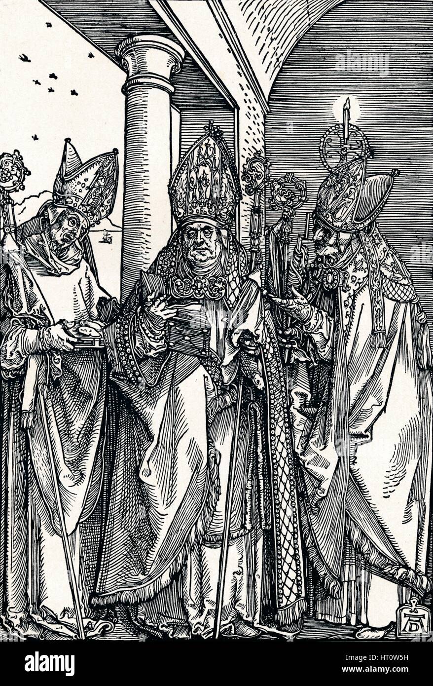 'Heilige Nikolaus, Ulrich und Erasmus', 1508 (1906).  Künstler: Albrecht Dürer. Stockfoto