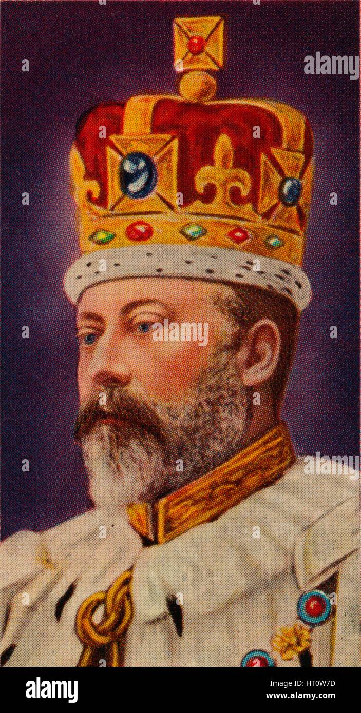 König Edward VII bei seiner Krönung, 1902 (1935). Künstler: unbekannt. Stockfoto