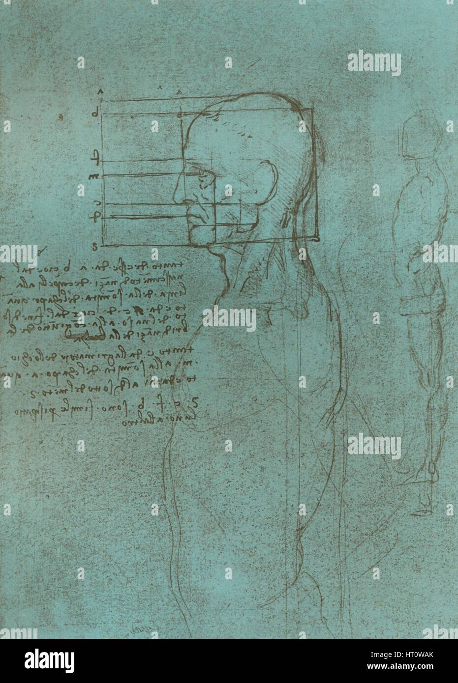 Zeichnung zur Veranschaulichung der Theorie der Proportionen der menschlichen Figur, c1472-c1519 (1883).  Künstler: Leonardo da Vinci. Stockfoto