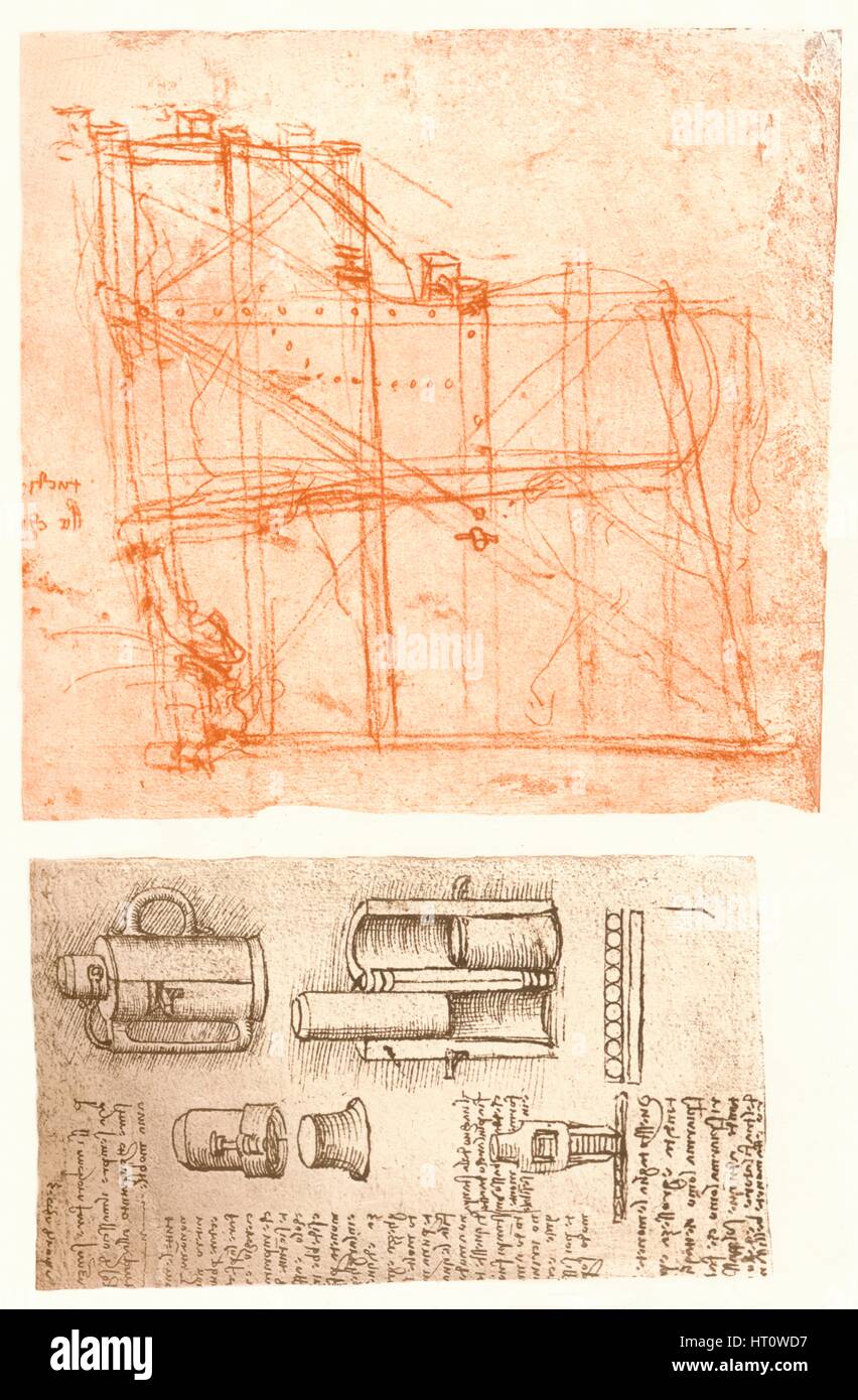Zwei Zeichnungen, c1472-c1519 (1883). Künstler: Leonardo da Vinci. Stockfoto