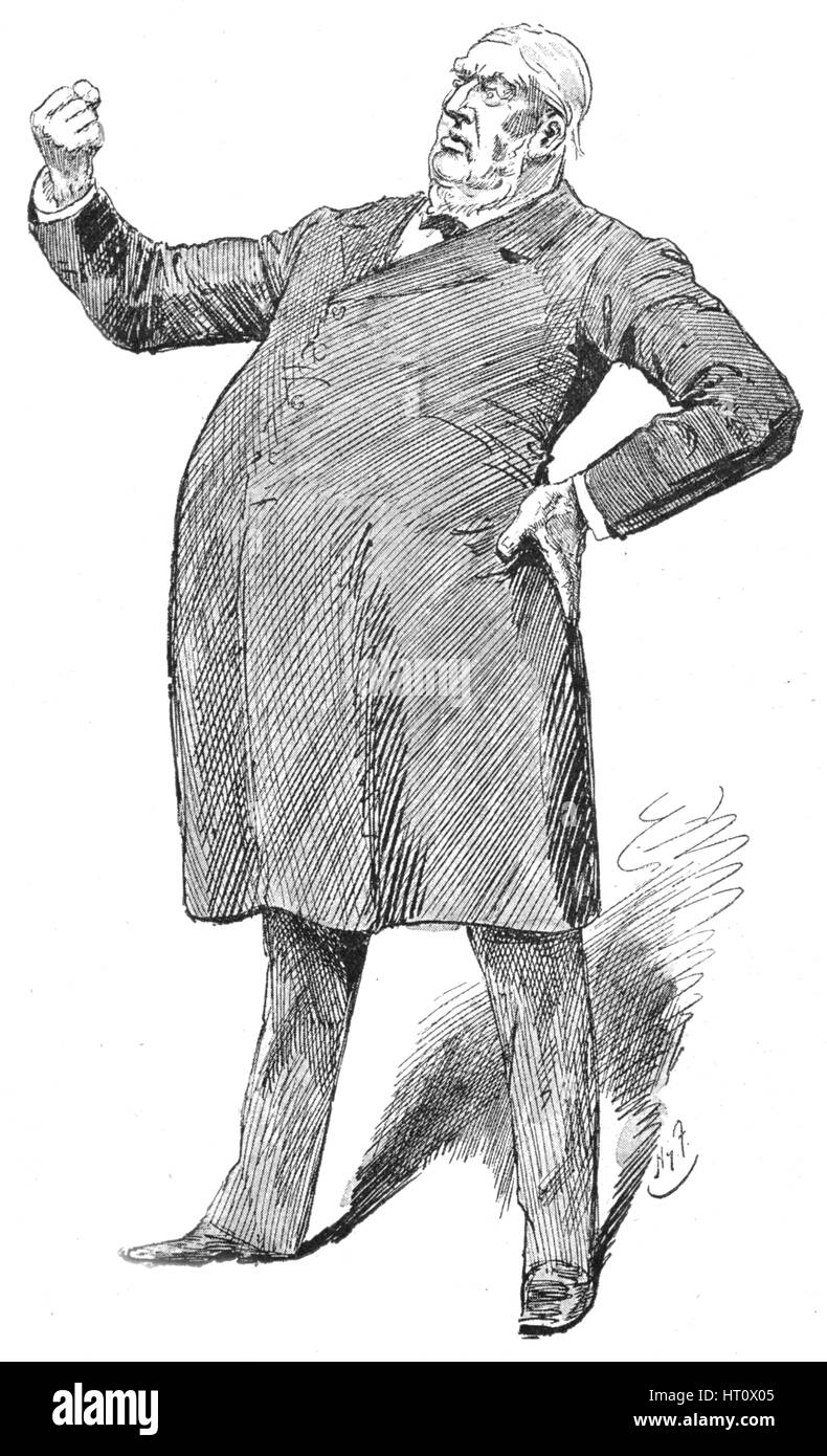 Sir William Harcourt in einem fulminanten Moment, 1890er Jahren (1906). Künstler: unbekannt. Stockfoto