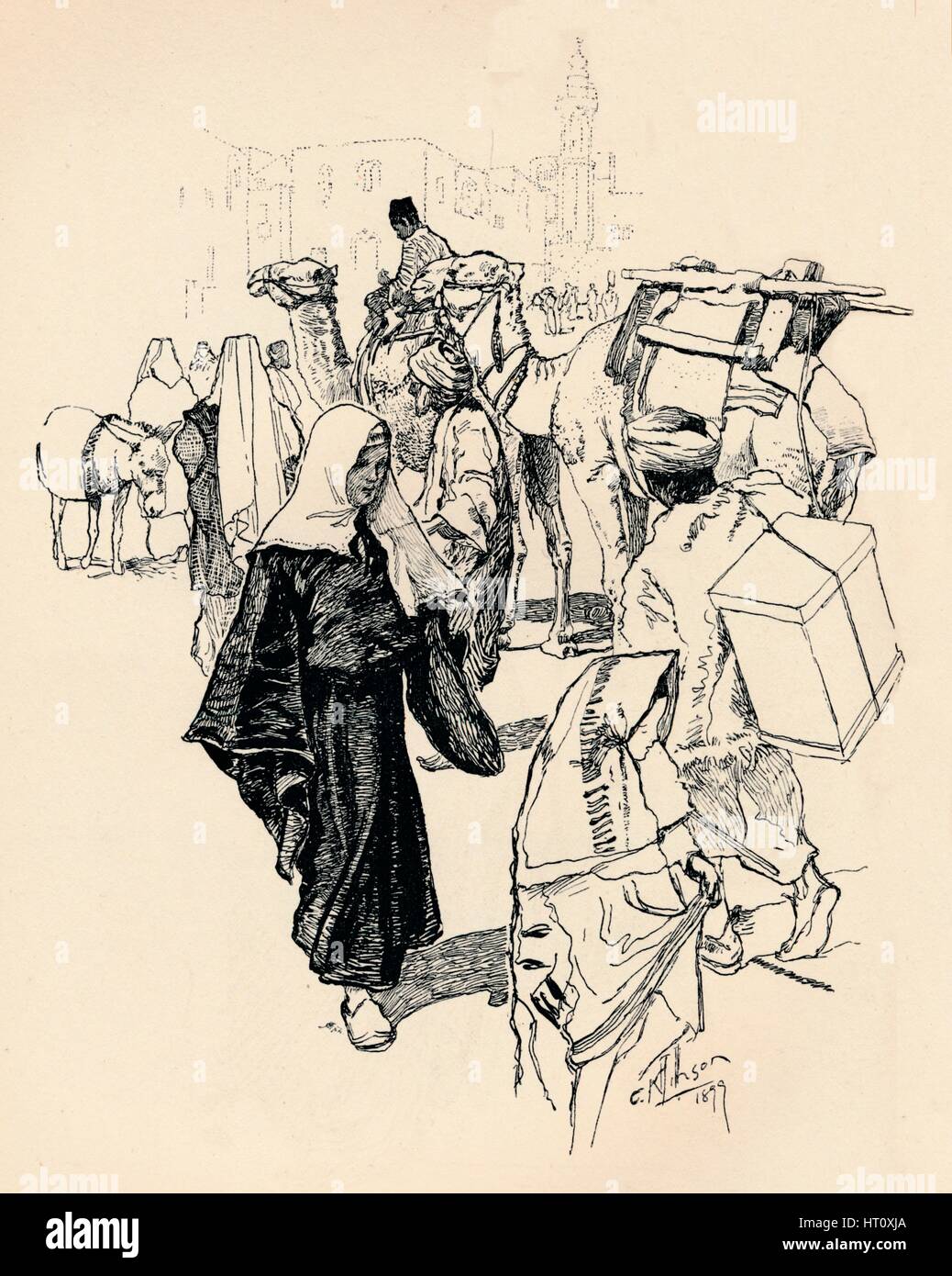 "Szene in Bethlehem", 1899. Künstler: Corwin Knapp Linson. Stockfoto