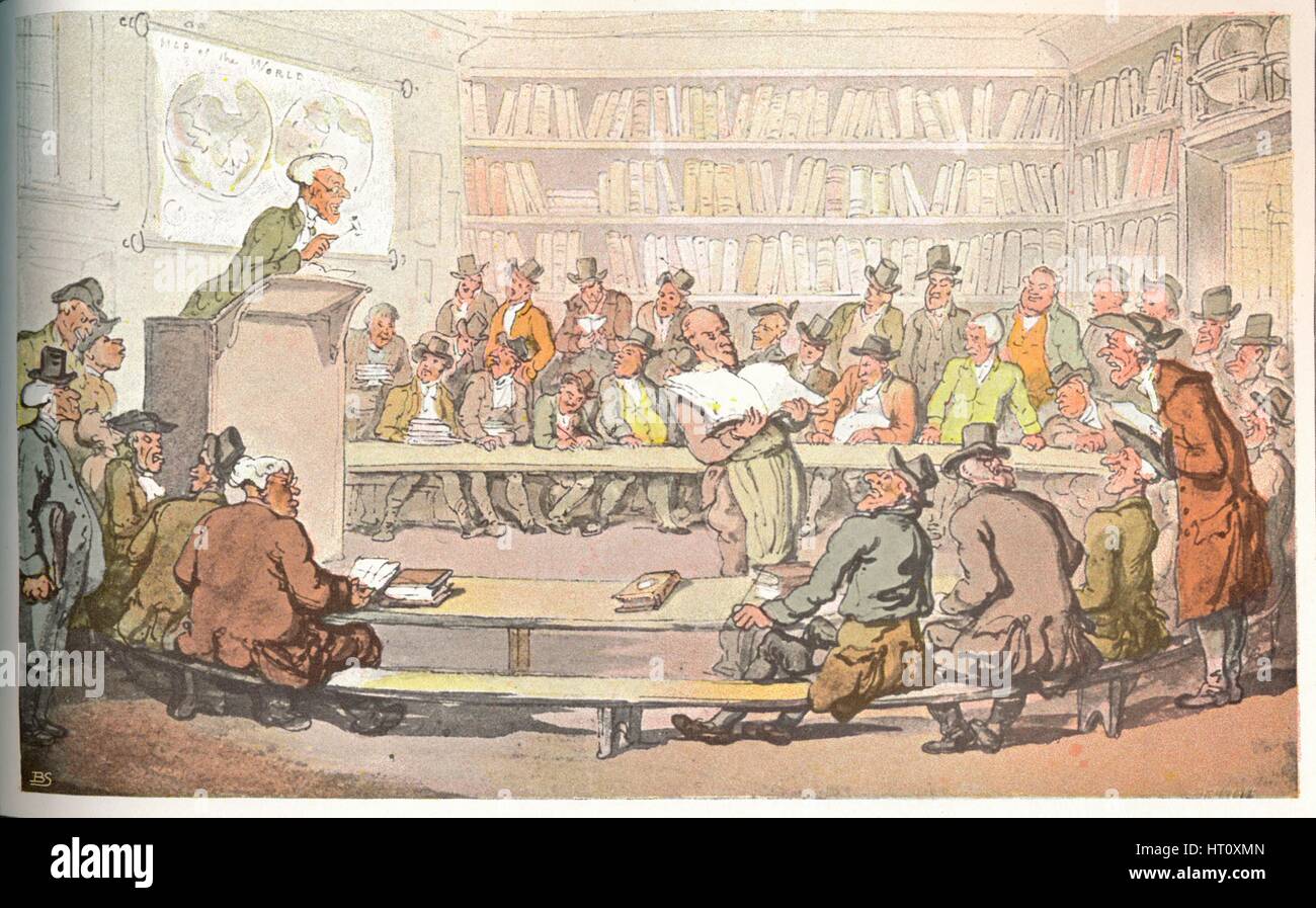 "Ein Buch Auktion", c1810. Künstler: Otto Limited, Thomas Rowlandson. Stockfoto