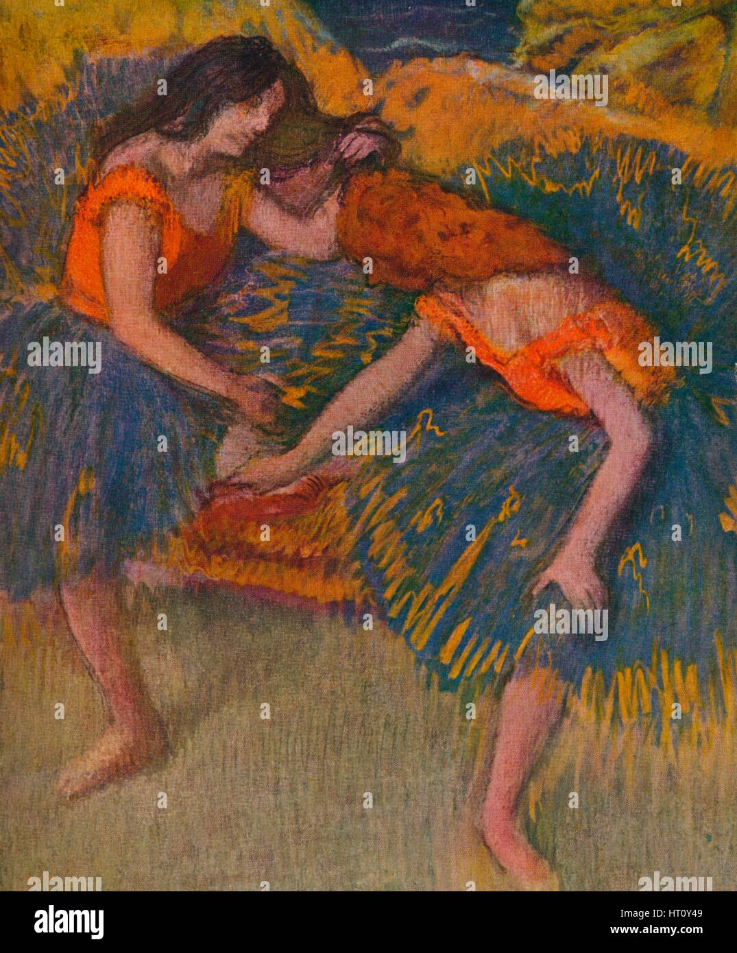 "Deux Danseuses Korsagen Jaunes", c1902. Künstler: Edgar Degas. Stockfoto