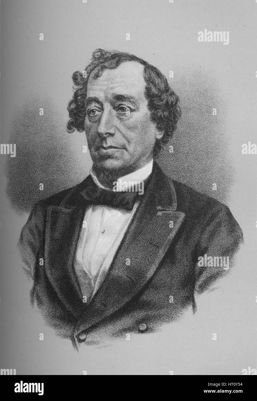 Benjamin Disraeli, Earl of Beaconsfield, britischer Staatsmann, c1868 (1936). Künstler: unbekannt. Stockfoto